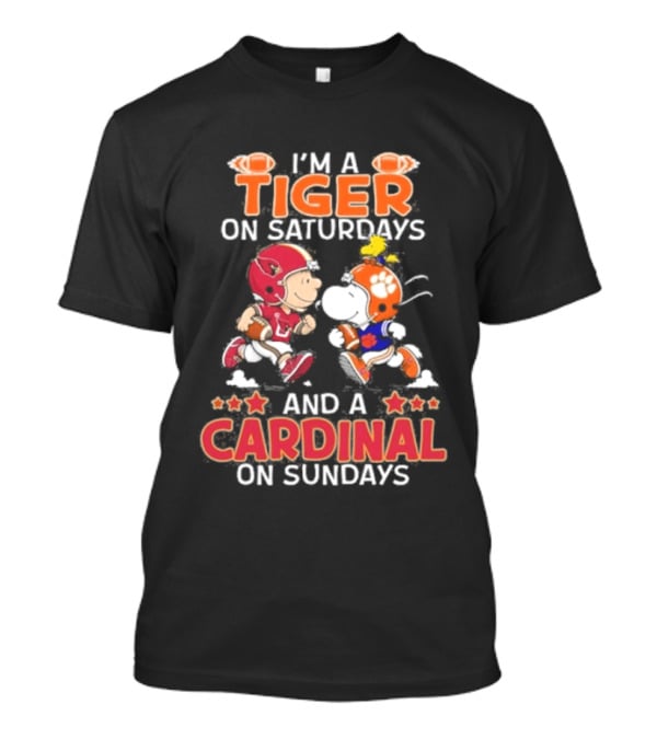 I'm A Tiger On Saturdays And A Cardinal On Sundays Charlie Brown Snoopy T-Shirt