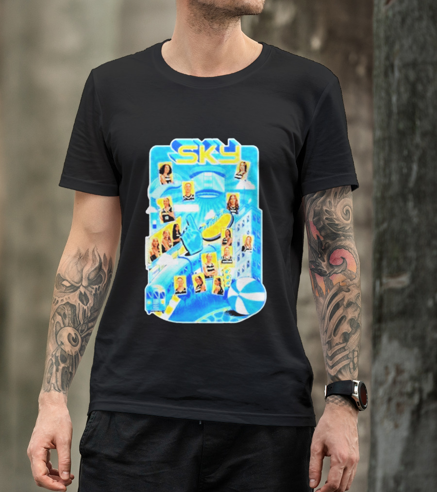 Chicago Sky WNBA 2026 Appreciation Night Black Team Celebration Skyline T-Shirt