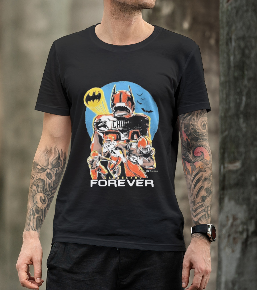 Cleveland Browns Nick Chubb Batman Signal Forever T-Shirt