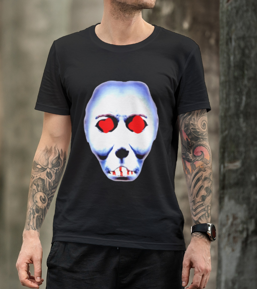 Creepy Alien Face With Red Eyes And Bread Teeth Surrealistic T-Shirt