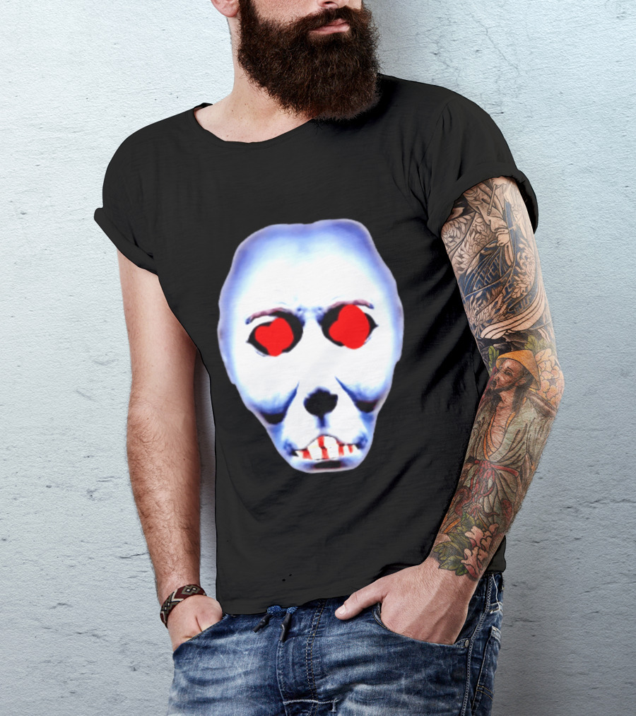 Creepy Alien Face With Red Eyes And Bread Teeth Surrealistic T-Shirt