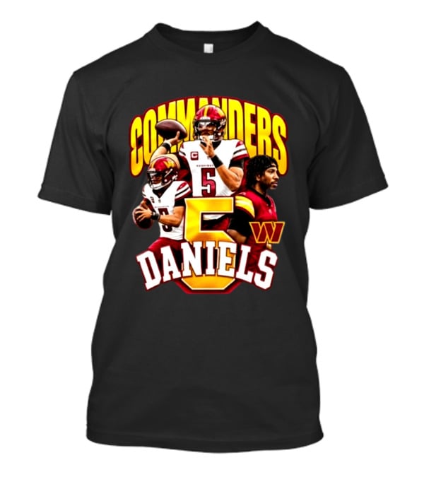 Commander Football Number 5 Jayden Daniels W T-Shirt