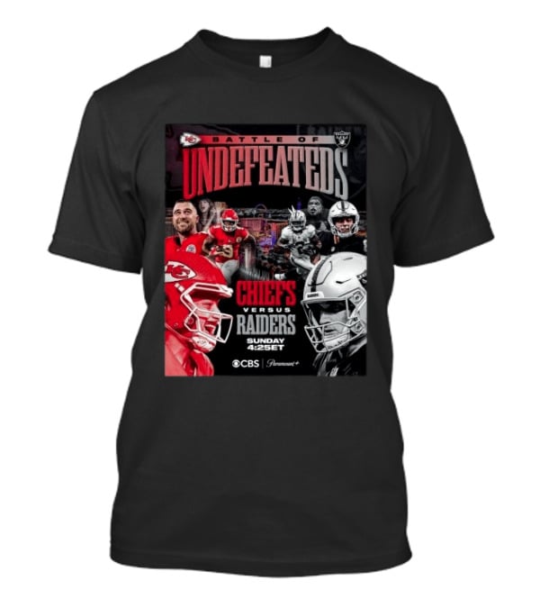 Kansas City Chiefs Vs Las Vegas Raiders Battle Of Undefeated 2026 NFL Showdown CBS Sunday 4:25ET T-Shirt