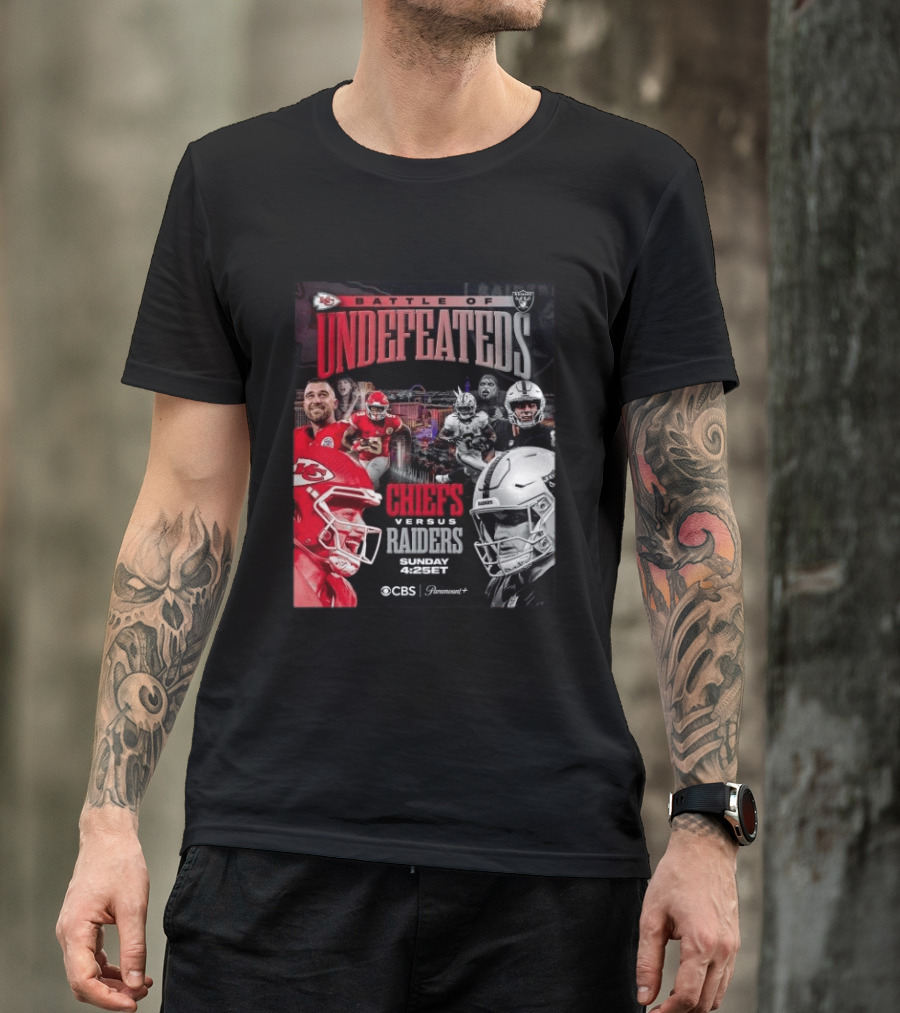 Kansas City Chiefs Vs Las Vegas Raiders Battle Of Undefeated 2026 NFL Showdown CBS Sunday 4:25ET T-Shirt