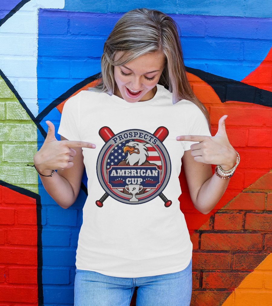 Prospects American Cup Eagle Emblem With USA Flag And Trophy T-Shirt