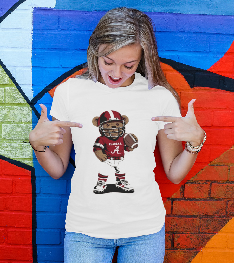 Alabama Crimson Tide 2026 Teddy Bear Football NCAA Team Spirit T-Shirt