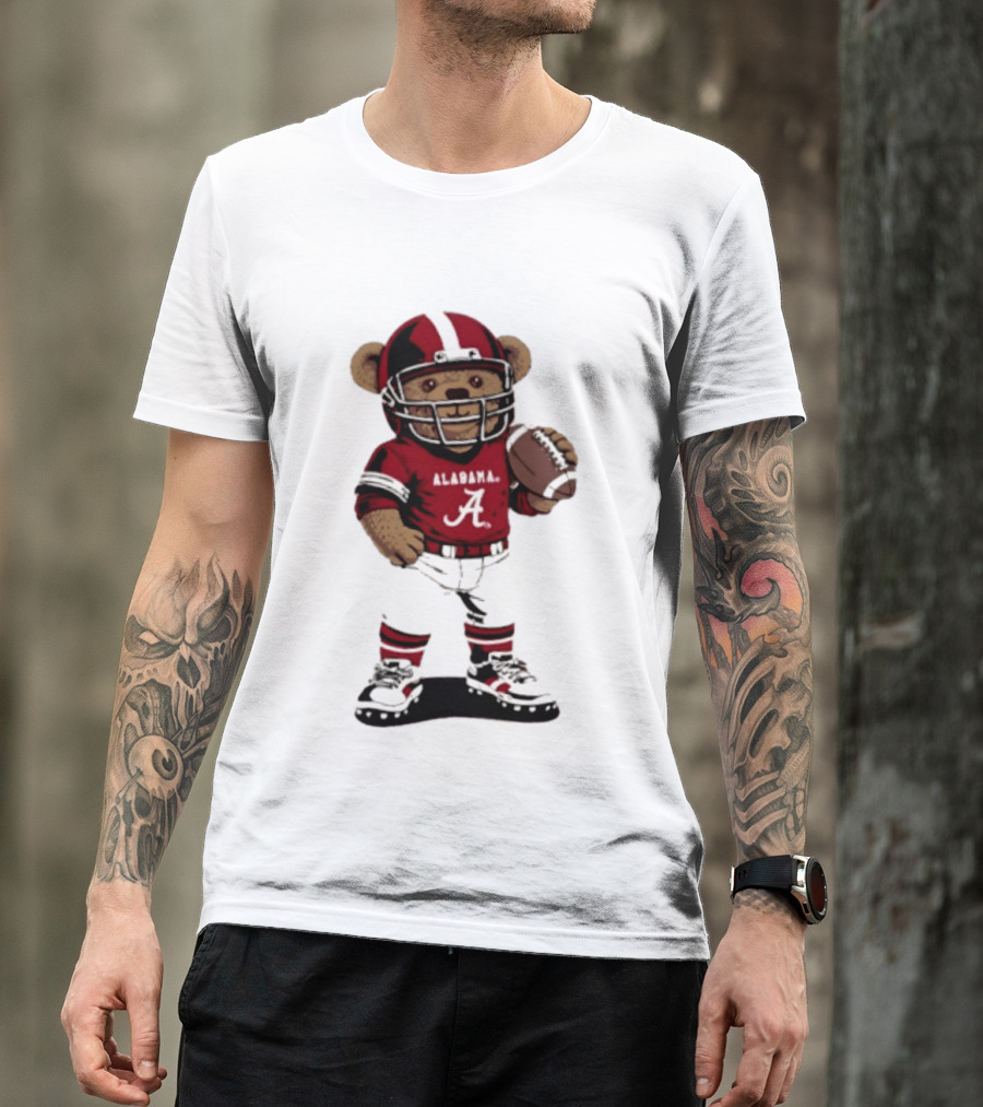 Alabama Crimson Tide 2026 Teddy Bear Football NCAA Team Spirit T-Shirt