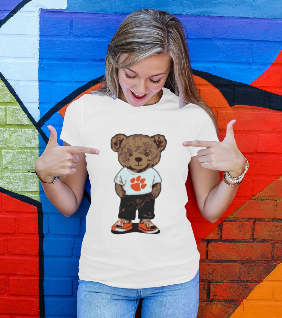 Clemson Tigers 2026 NCAA Bear Graphic With Paw Print T-Shirt
