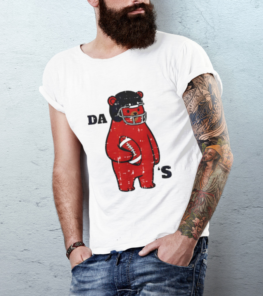 Da Bears Football Bear Helmet Holding Football T-Shirt