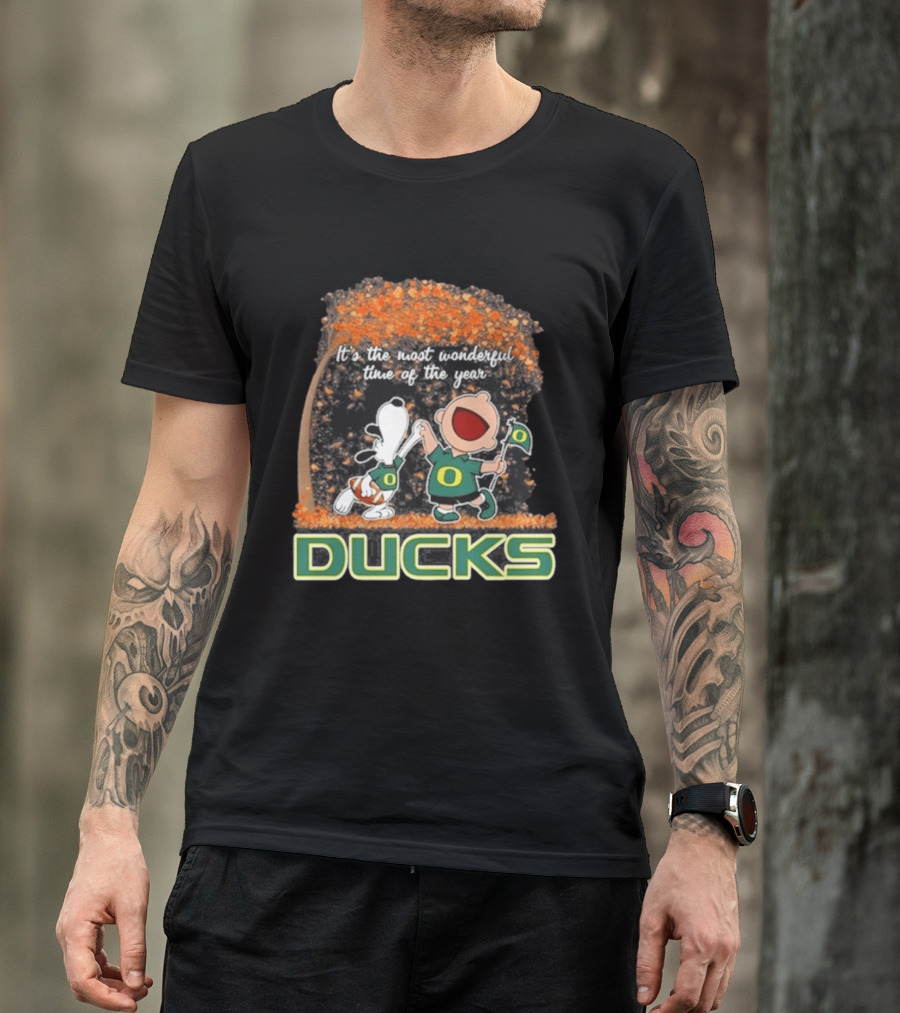 Oregon Ducks Snoopy Charlie Brown Most Wonderful Time 2026 T-Shirt