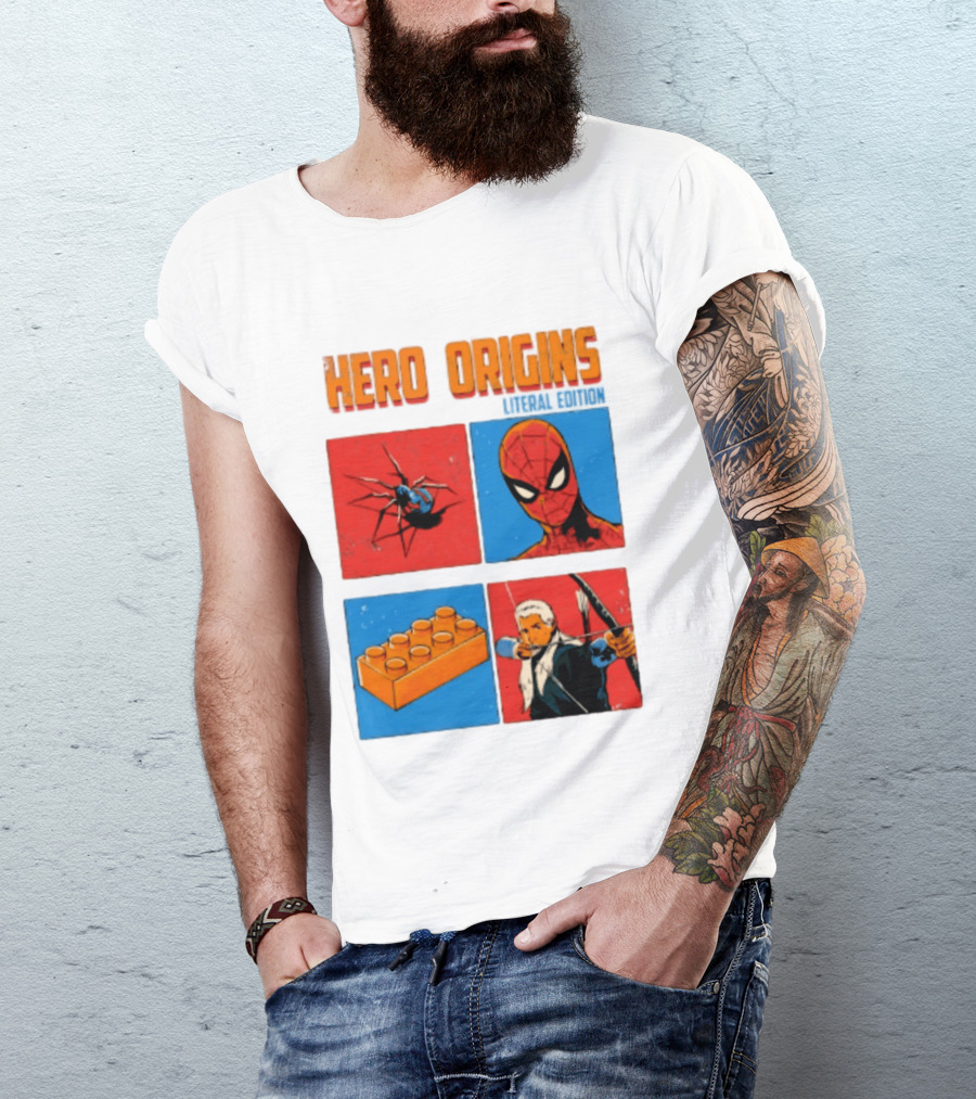 Hero Origins Spider Man Literal Edition Block Archer Spider T-Shirt