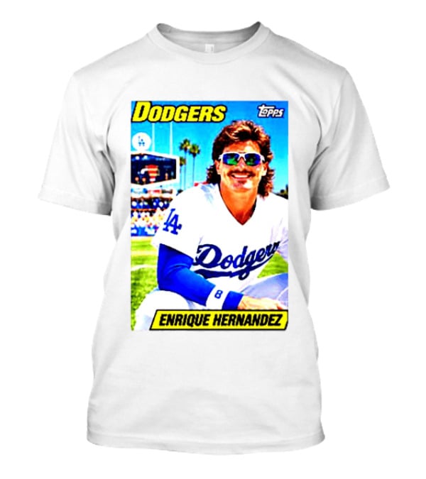 Dodgers Enrique Hernandez Topps Trading Card T-Shirt