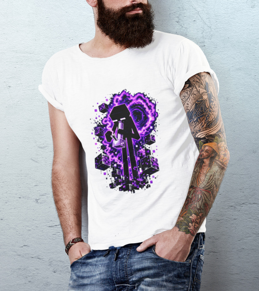 Enderman Purple Vortex Bong Villain Gaming T-Shirt