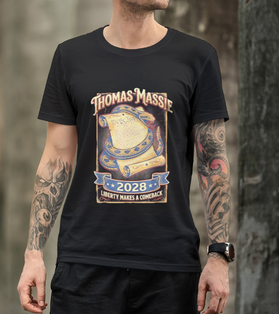Thomas Massie 2028 Liberty Makes A Comeback We The People Snake T-Shirt