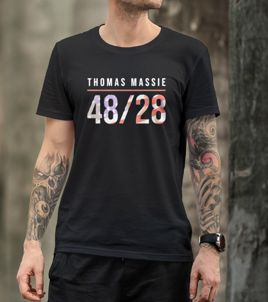 Thomas Massie 48 28 American Flag T-Shirt
