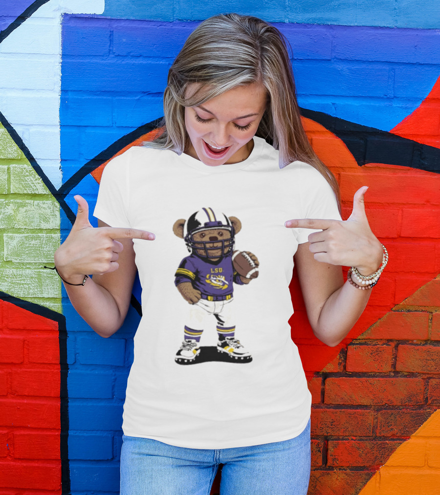 LSU Tigers 2026 NCAA Teddy Bear Football Player In Purple Uniform T-Shirt