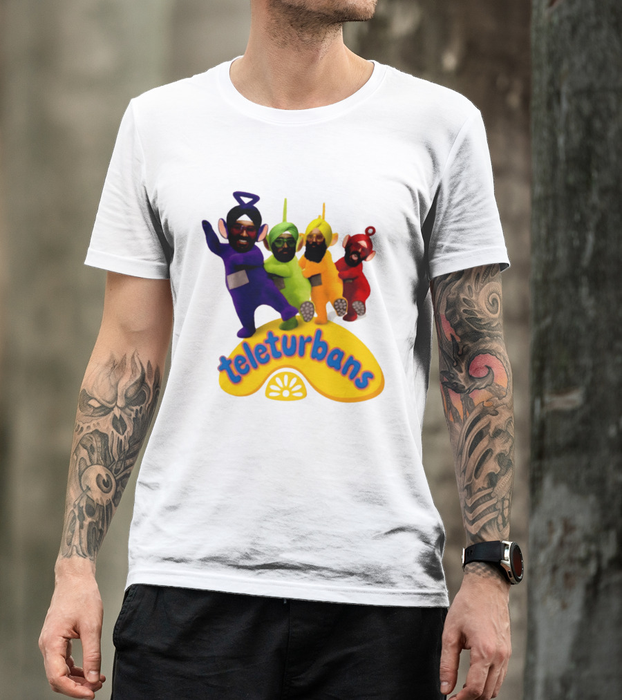 Teleturbans Teletubbies Sikh Turban Characters T-Shirt