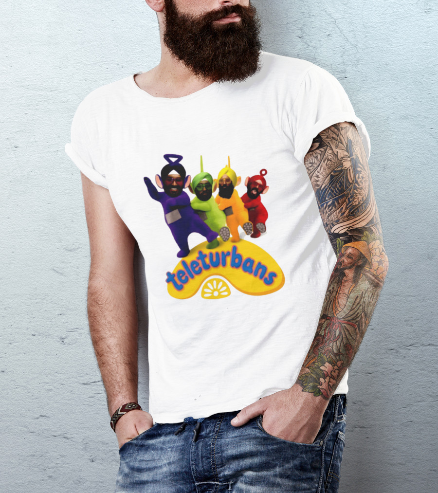 Teleturbans Teletubbies Sikh Turban Characters T-Shirt