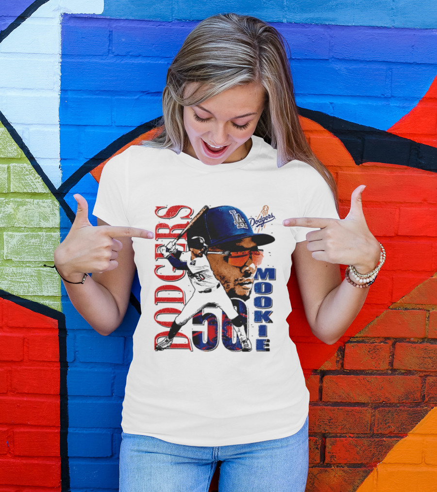 Los Angeles Dodgers Mookie Betts 50 Baseball Player Two Sided T-Shirt