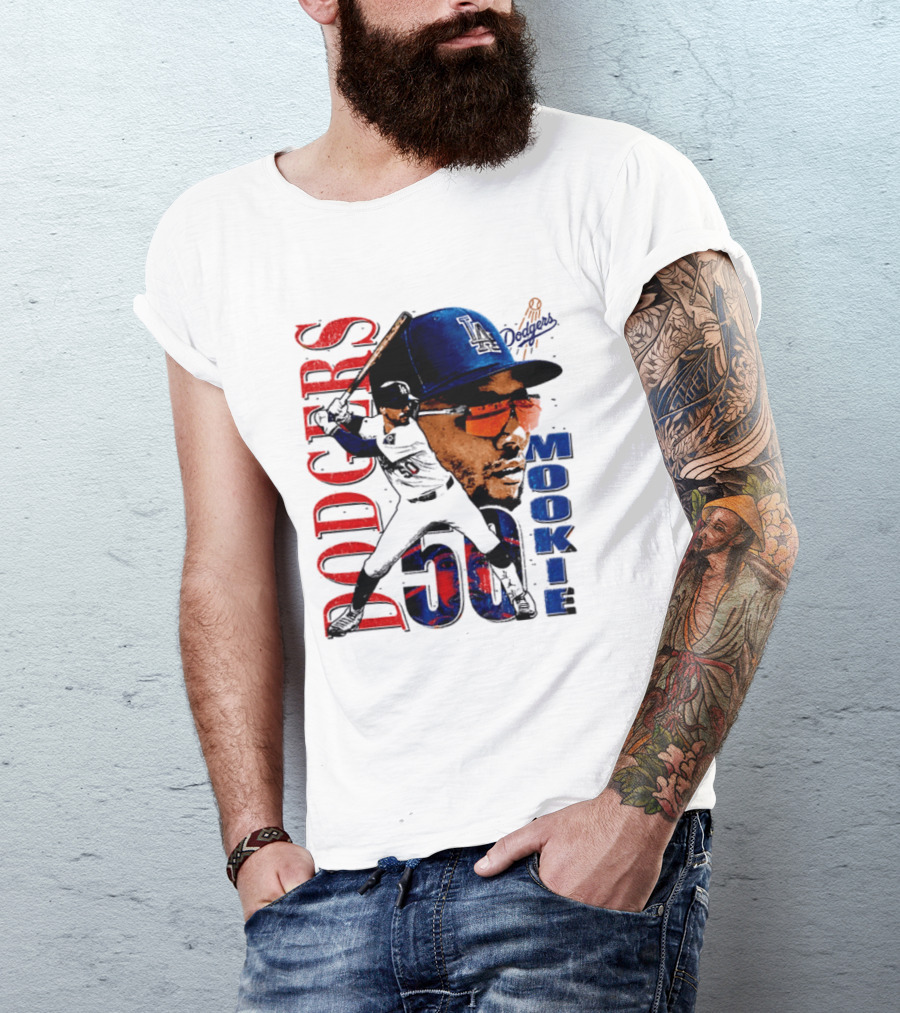 Los Angeles Dodgers Mookie Betts 50 Baseball Player Two Sided T-Shirt