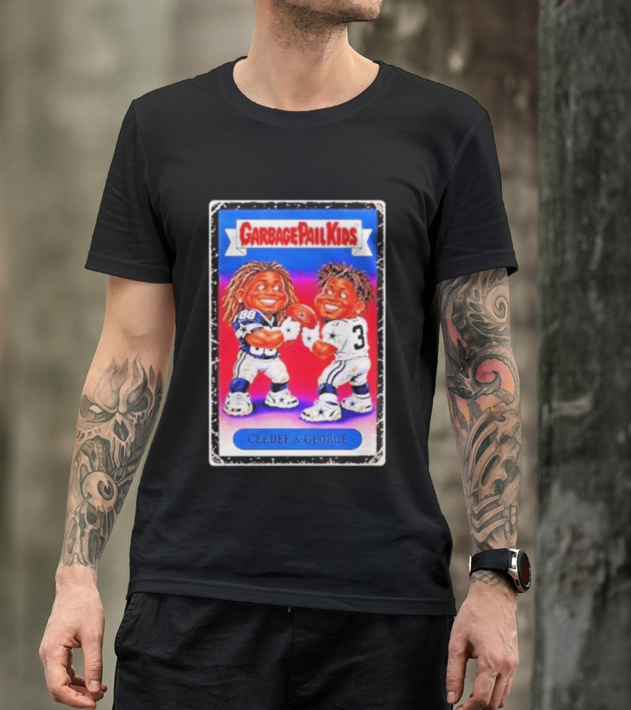 Garbage Pail Kids CeeDee George Cowboys Steelers Football Card Characters T-Shirt