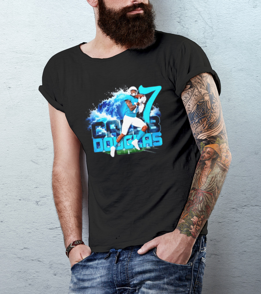 Caleb Douglas Miami Dolphins Tidal Wave Football Player Number 7 T-Shirt