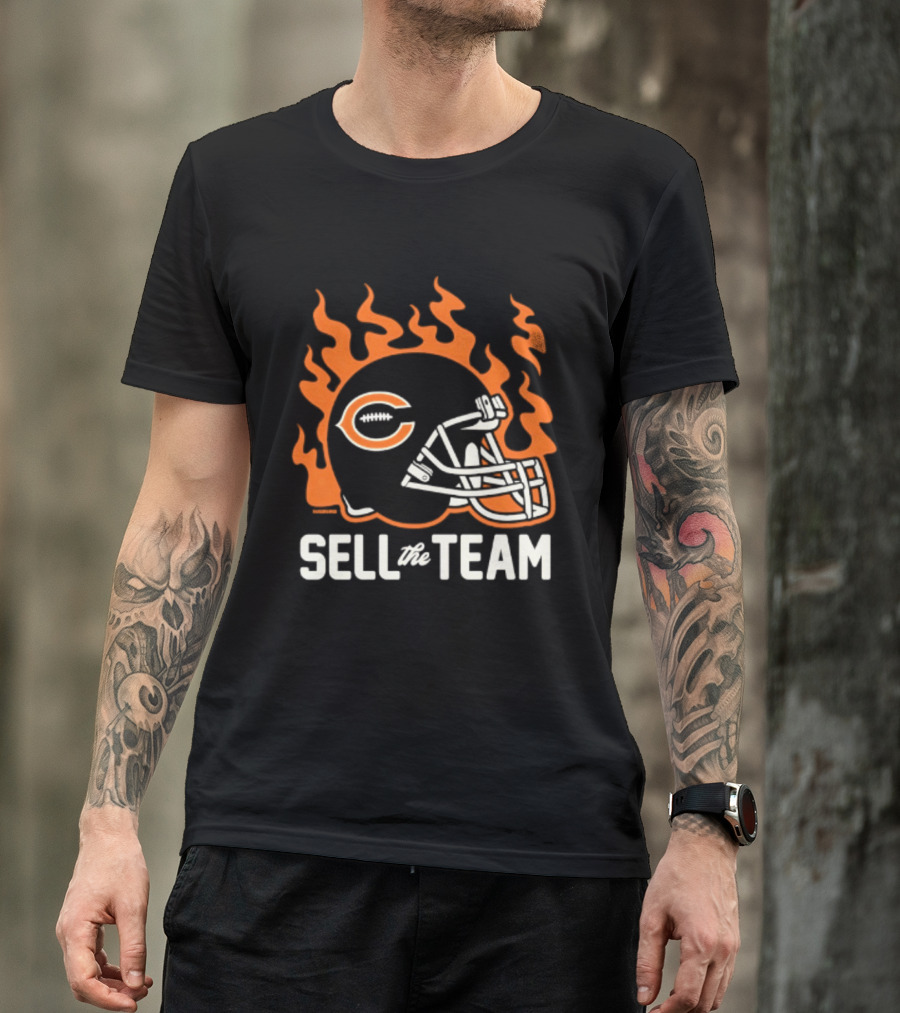 Chicago Bears Sell The Team Flaming Helmet T-Shirt
