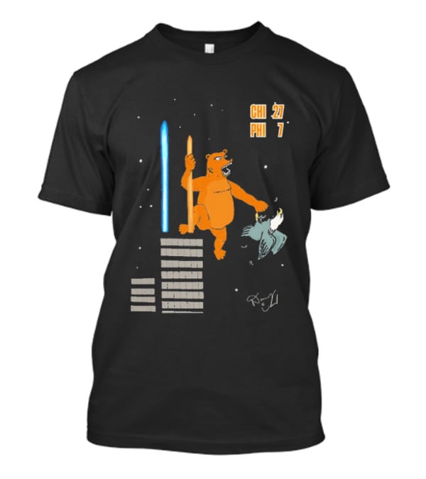 CHI 27 PHI 7 Cartoon Bears Vs Eagles Star Wars T-Shirt