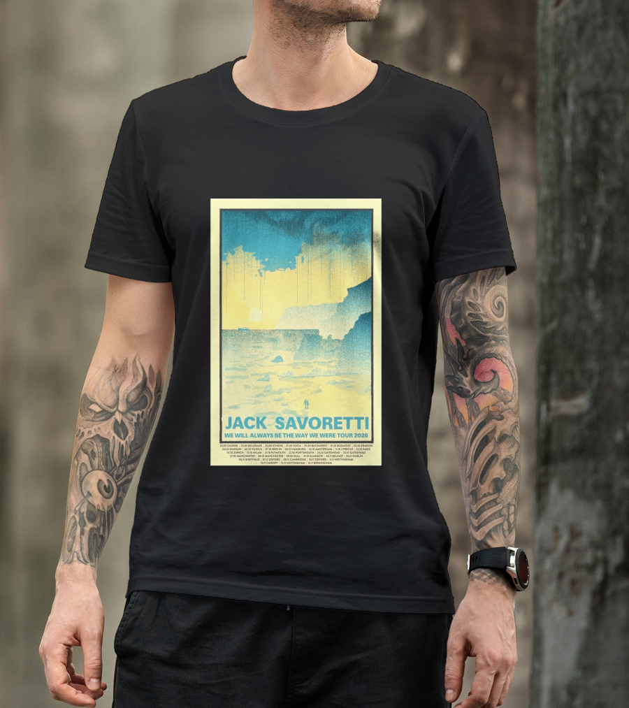 Jack Savoretti We Will Always Be The Way We Were Tour 2026 Bucharest Vintage Style Ocean Scene T-Shirt
