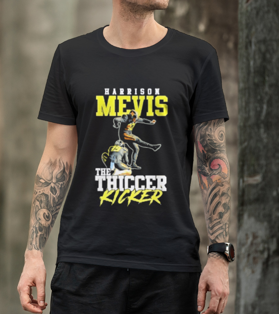 Harrison Mevis The Thiccer Kicker Football Player 92 T-Shirt