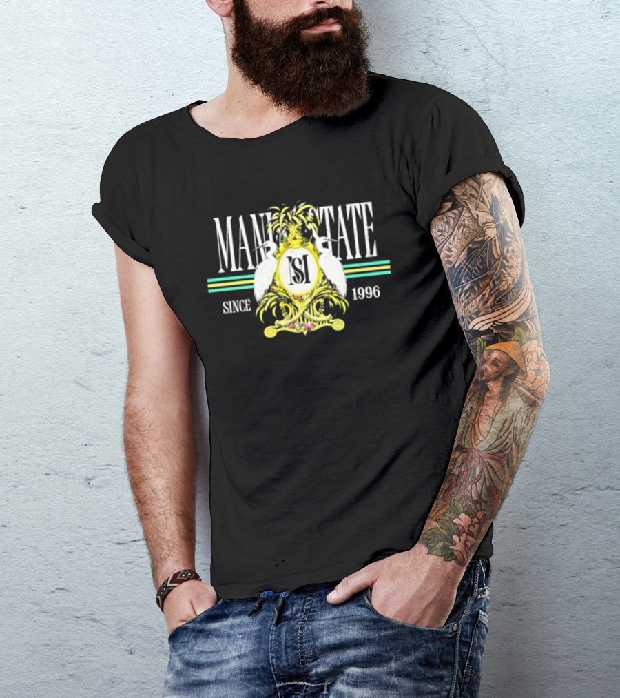 Mania State Since 1996 Egret Palm Tree Regal Crest T-Shirt