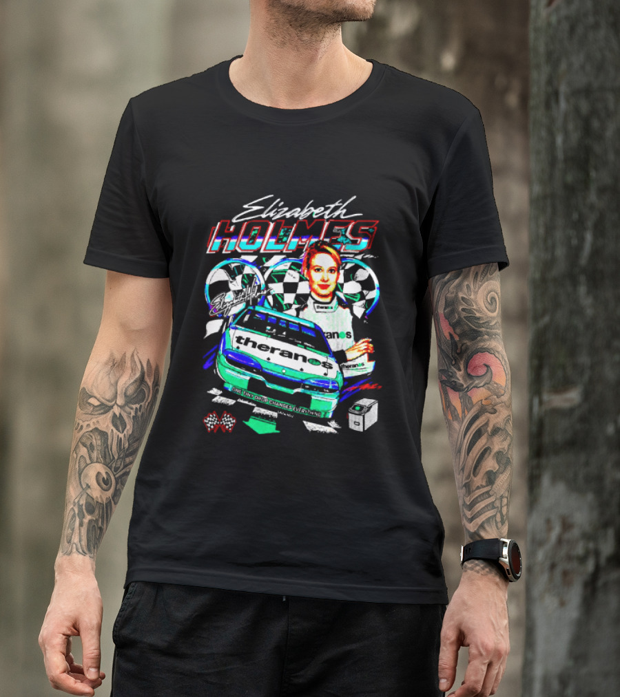 Elizabeth Holmes Theranos Racing Checkered Flag Bootleg T-Shirt