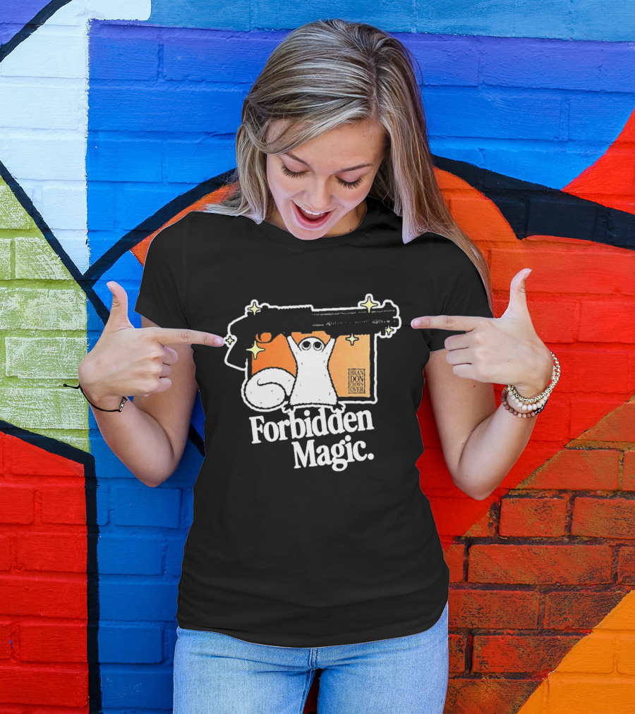 Forbidden Magic Ghost With Shotgun And Sparkles T-Shirt