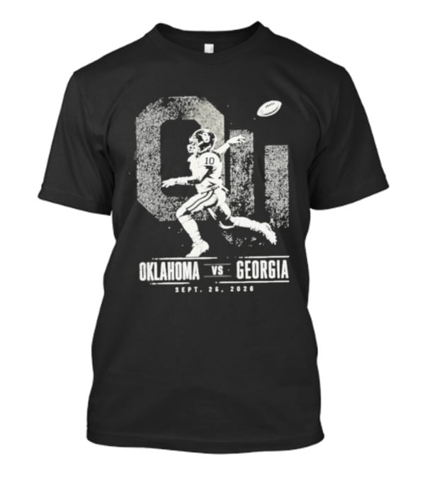 NCAA 2026 Oklahoma Sooners Vs Georgia Football September 26 John Mateer 10 T-Shirt