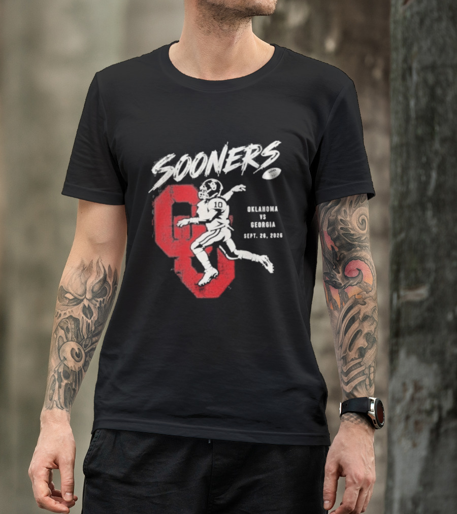 Oklahoma Sooners Vs Georgia Bulldogs Sept 26 2026 Football Matchup T-Shirt