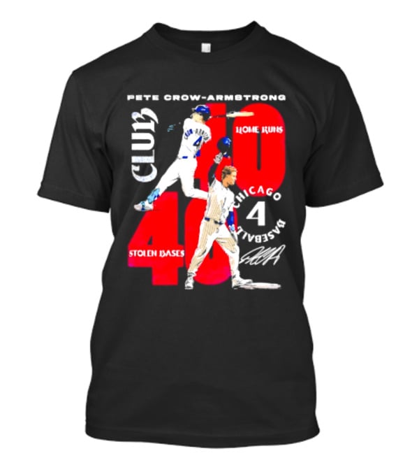 Pete Crow Armstrong Chicago Cubs 40 Home Runs 40 Stolen Bases Club Grunge T-Shirt