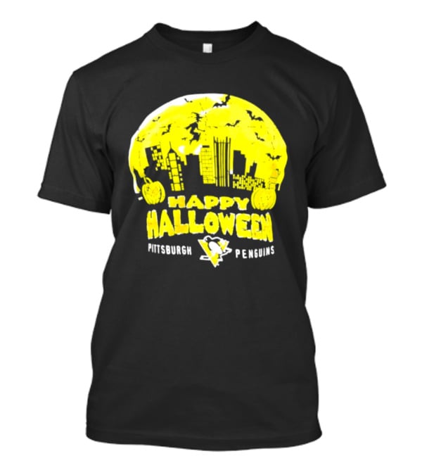 Pittsburgh Penguins Happy Halloween Skyline Pumpkins T-Shirt
