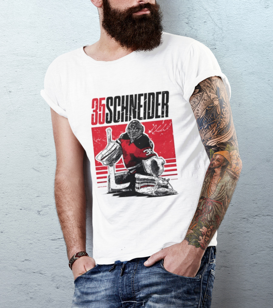 35 Schneider New Jersey Devils Hockey Player Starter T-Shirt
