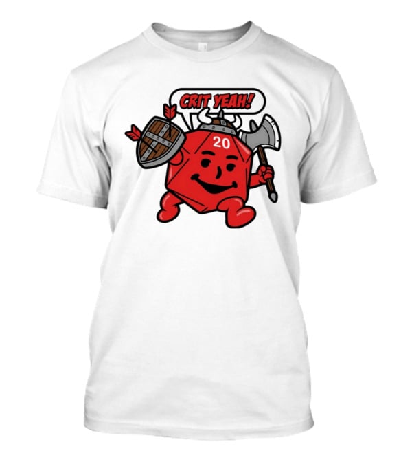 Crit Yeah D20 Viking Dice With Axe And Shield T-Shirt