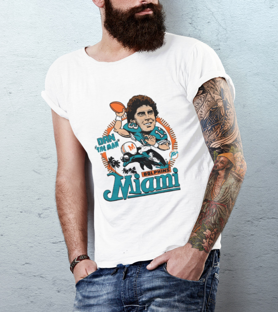 Dan Marino Miami Dolphins Dan The Man Caricature Football Miami T-Shirt