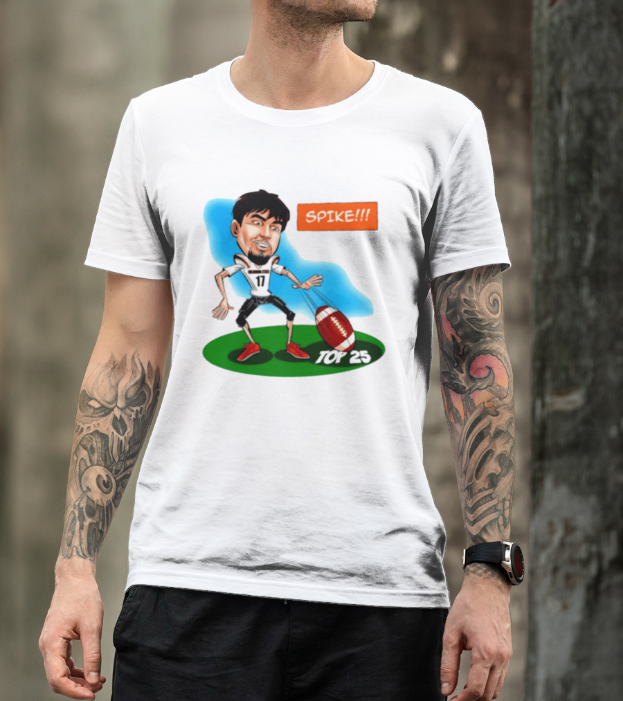 Drew Mestemaker Oklahoma State Football Spike Top 25 Player Caricature T-Shirt