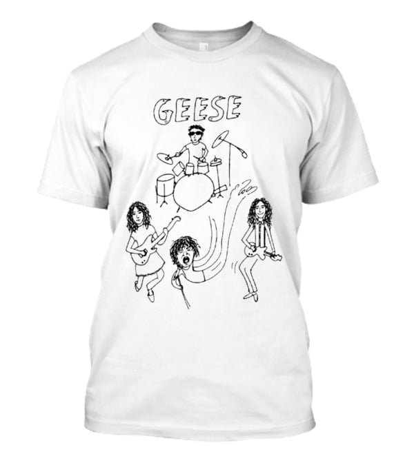 Geese Band Getting Killed Again Fall 2026 North American Tour Monochrome Doodle T-Shirt