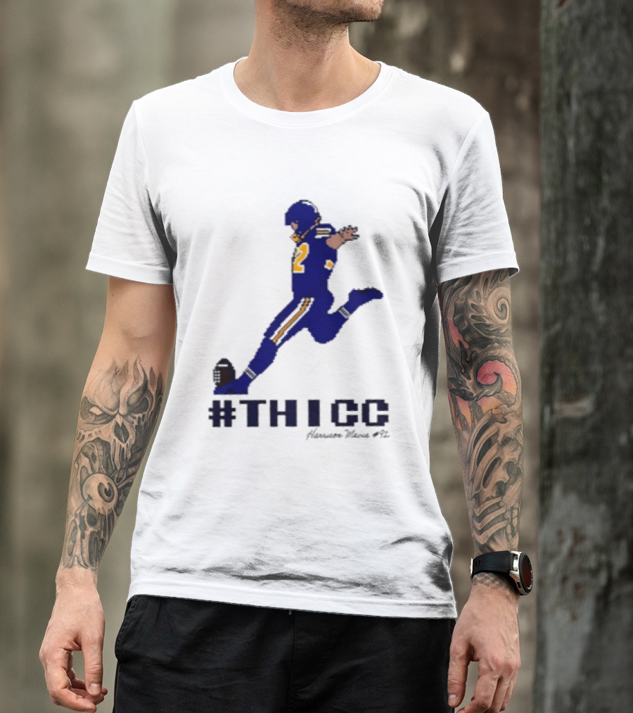 Harrison Mevis 92 Los Angeles Rams Thicc Kicker Football Pixel T-Shirt