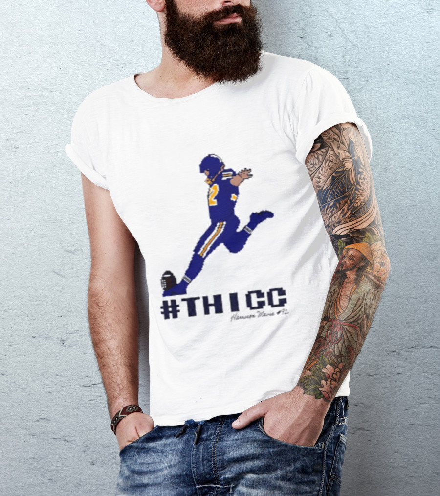 Harrison Mevis 92 Los Angeles Rams Thicc Kicker Football Pixel T-Shirt