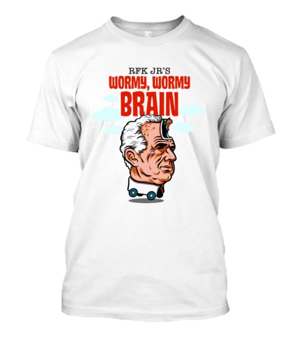 RFK Jr's Wormy Wormy Brain Robert F Kennedy Jr Clouds Cartoon T-Shirt
