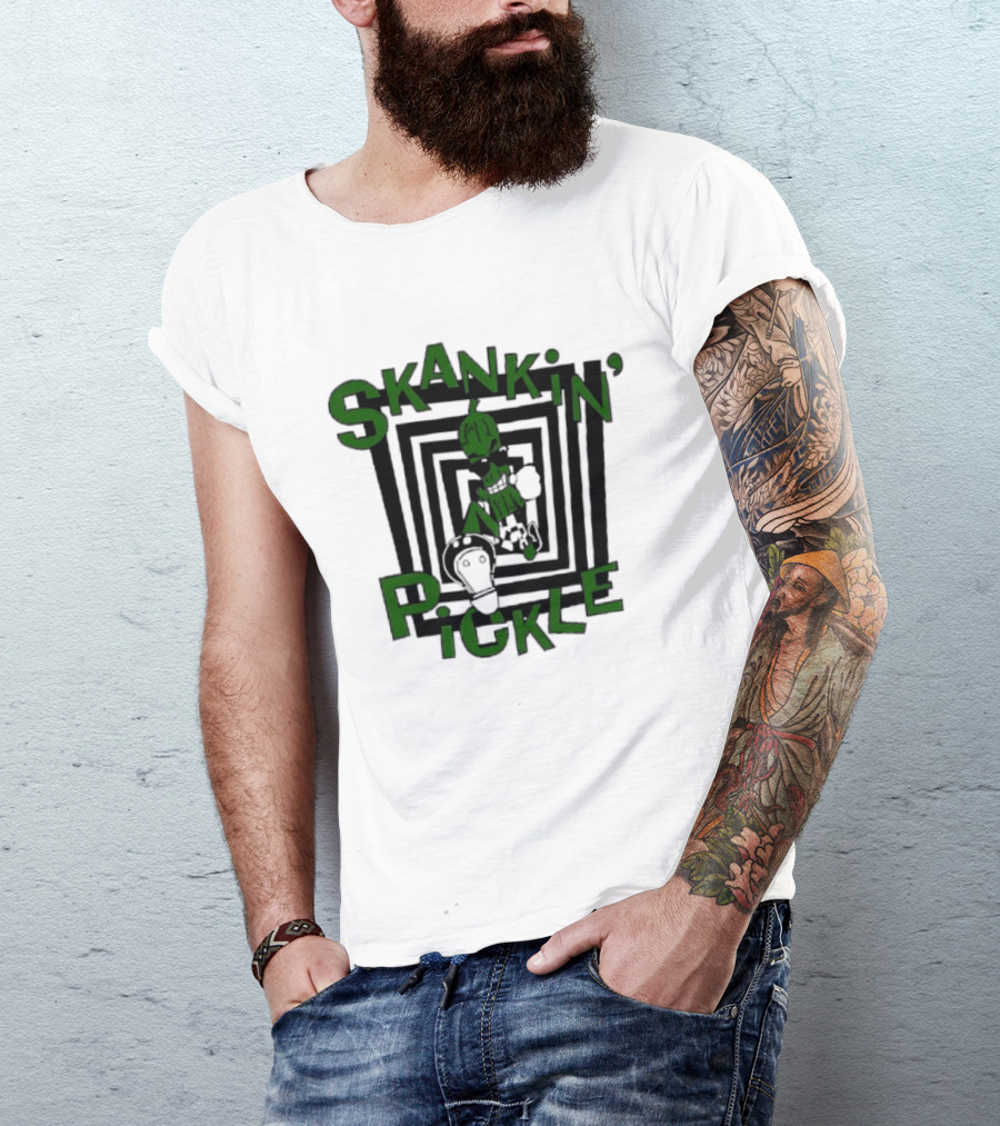 Skankin' Pickle Band Ska Punk Music Iconic Pickle And Spirals T-Shirt