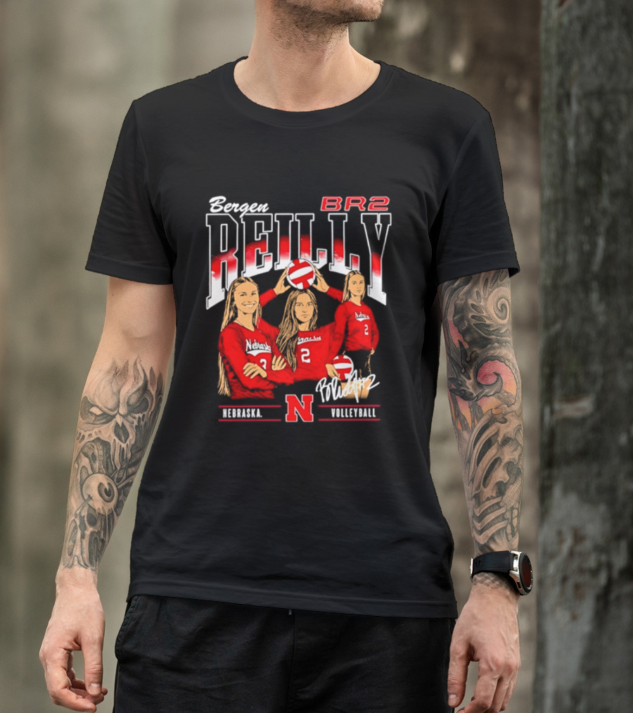 Bergen Reilly BR2 Nebraska Cornhuskers Volleyball Nebraska Volleyball T-Shirt