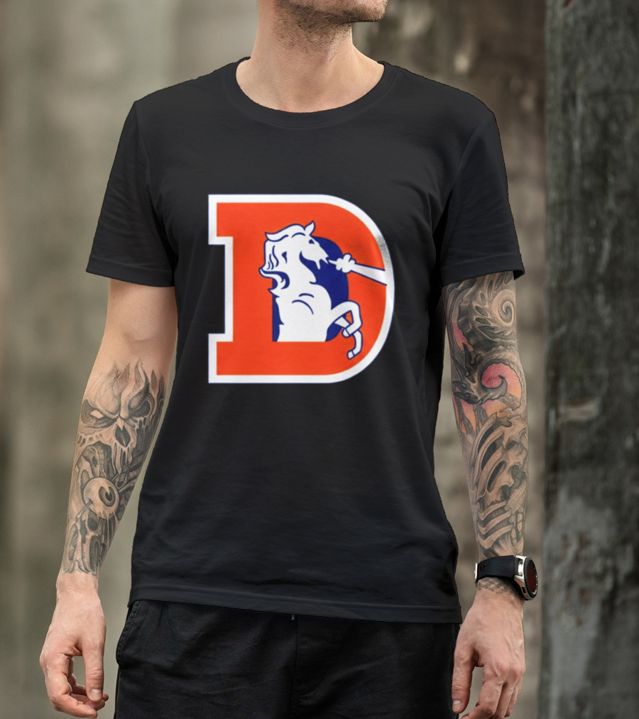 Bo Nix Broncos Old School Denver Horse Icon D T-Shirt