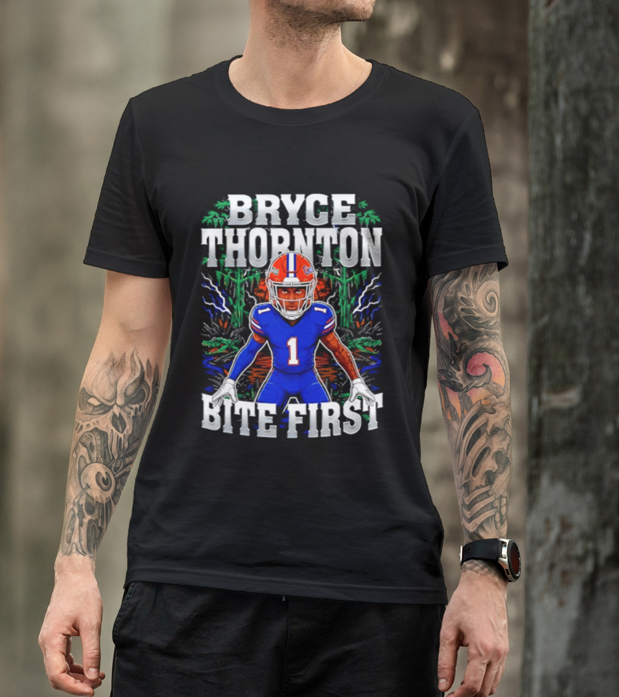 Bryce Thornton Florida Gators Football Number One Bite First T-Shirt