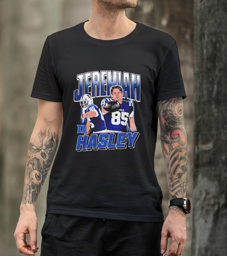 Jeremiah Hasley Duke Blue Devils Football 85 Player 90s Bootleg T-Shirt